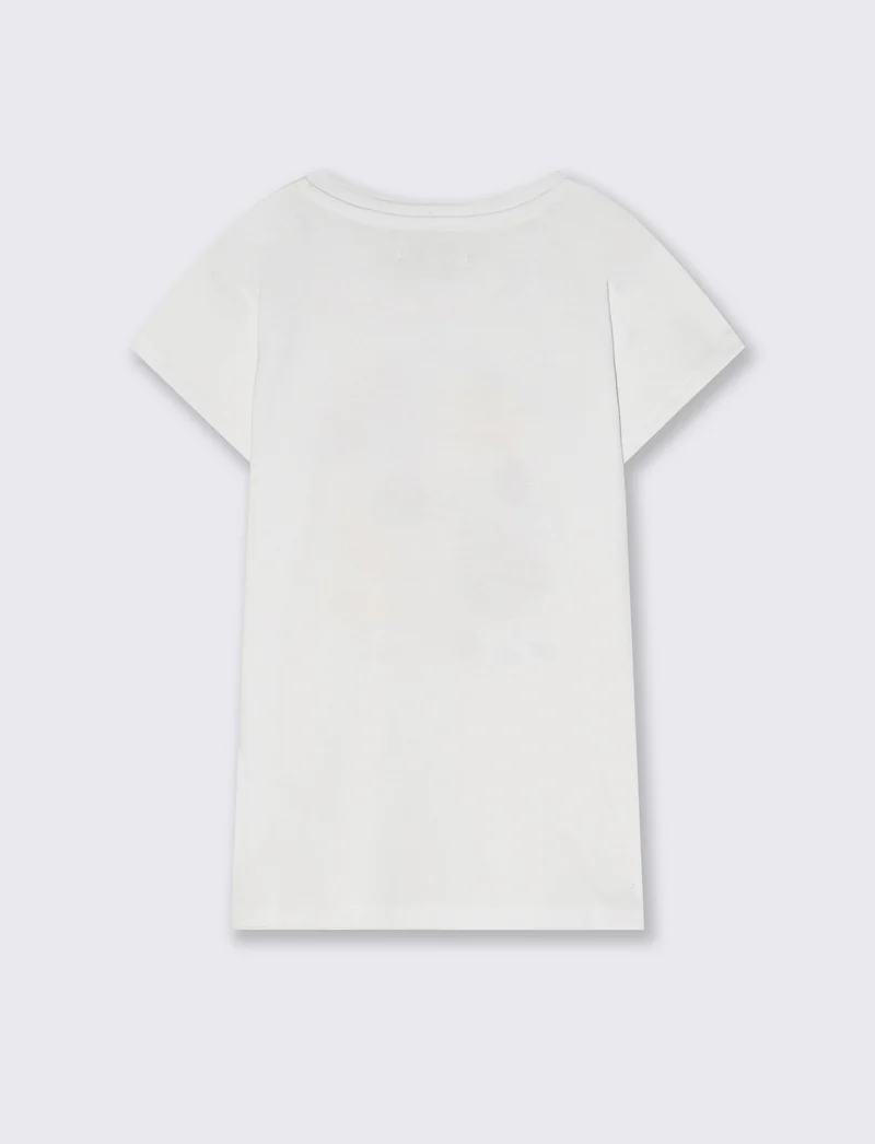 T-shirt estiva bambina con stampa lucida - Bianco
