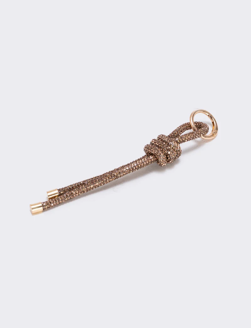 Portachiavi con nodo strass - Oro