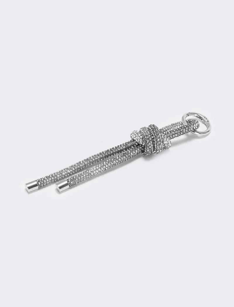 Portachiavi con nodo strass - Argento