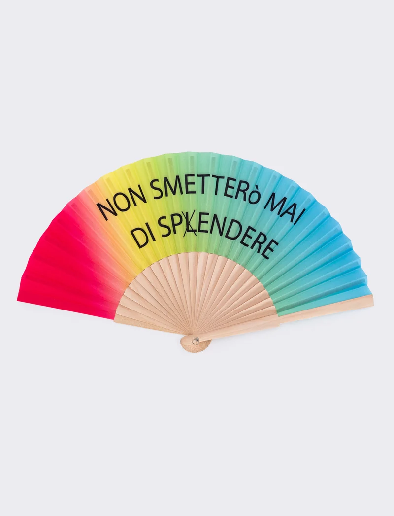 Ventaglio Multicolor: Non Smetterò Mai di Splendere - Rosa