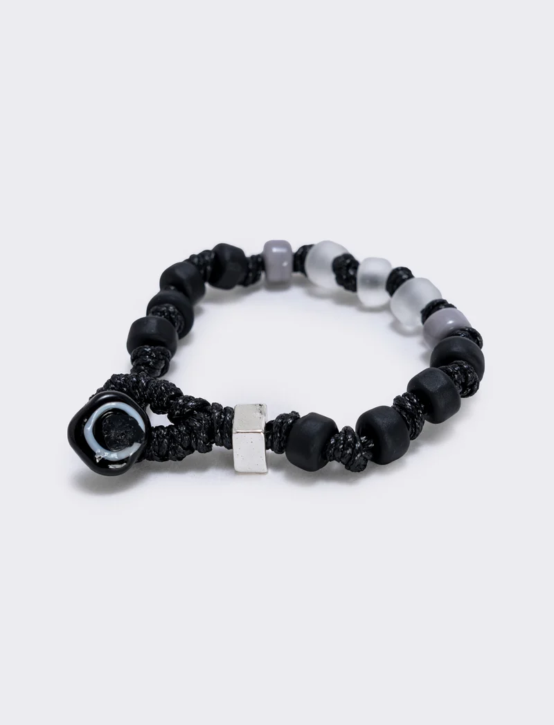 Bracciale colorato in tessuto elegante - Nero