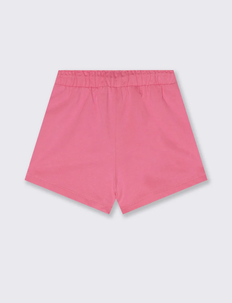 Short in french terry con strass e elastico - Rosa big bubble