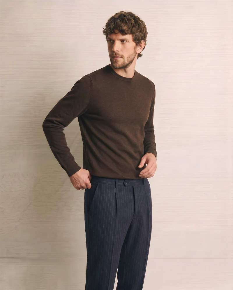 Maglia Girocollo Basic Regular Fit - Moro