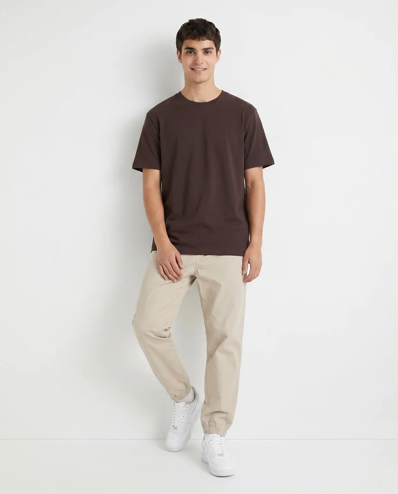 Pantaloni jogger con vita regolabile - Beige