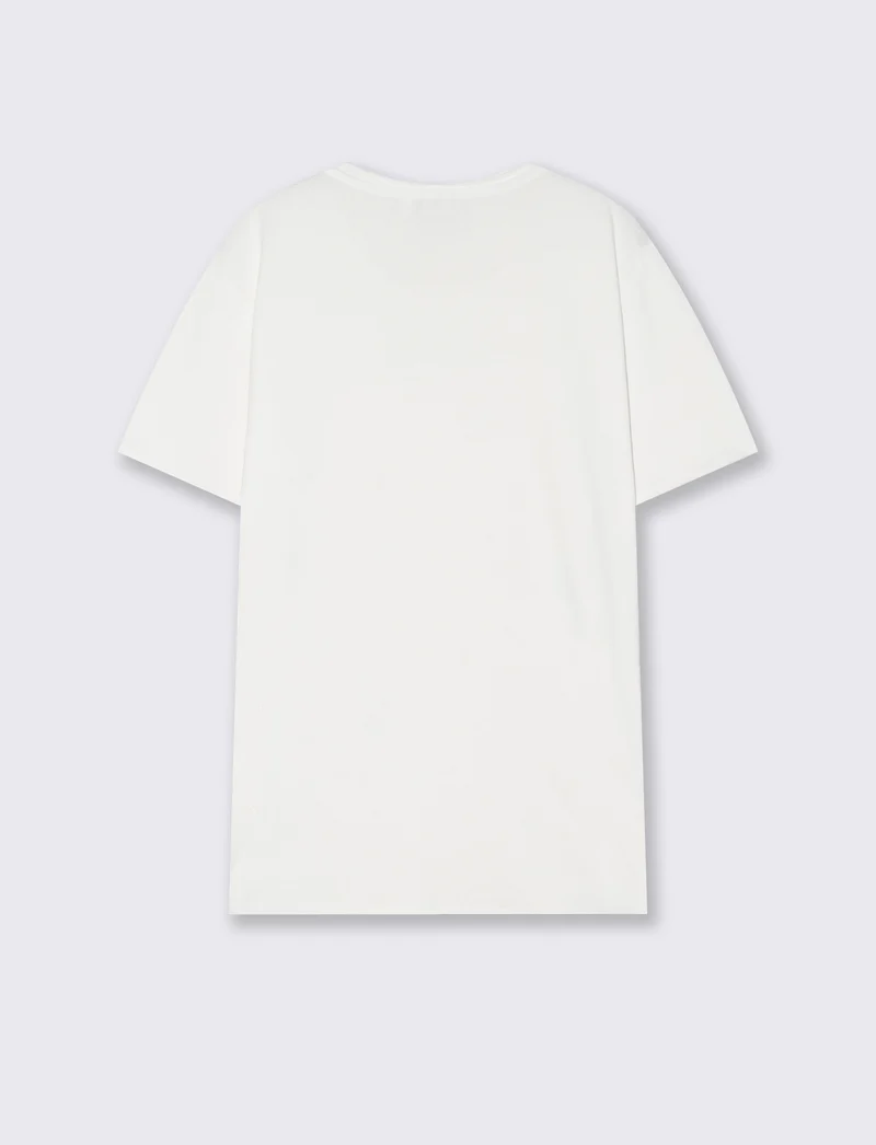 T-shirt Orli regular fit con orli vivi - Bianco