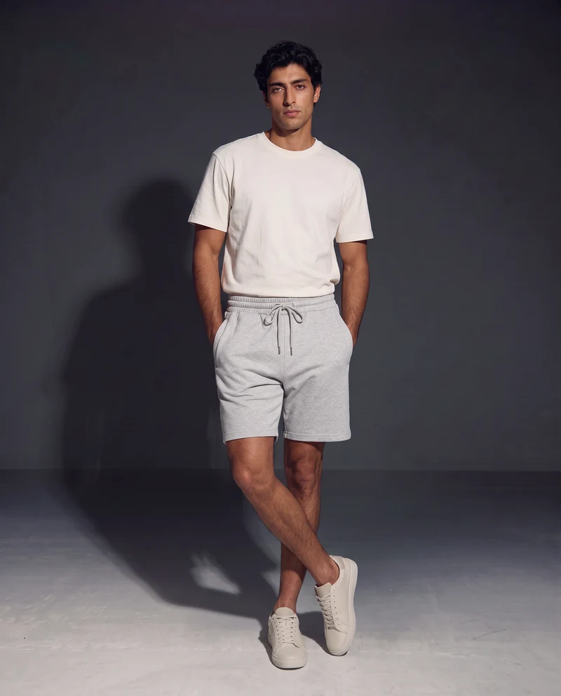 T-shirt girocollo in cotone regular fit - Bianco
