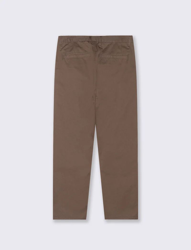 Pantaloni Chino Regular Fit in Cotone - Grigio fango