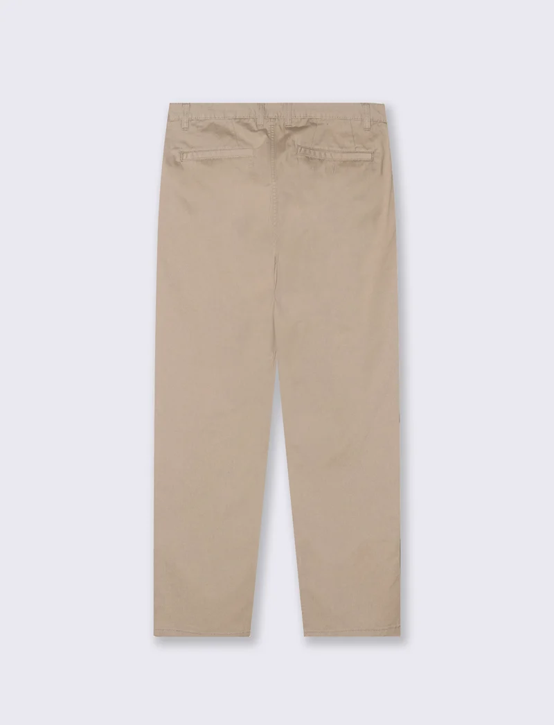 Pantaloni Chino Regular Fit in Cotone - Beige