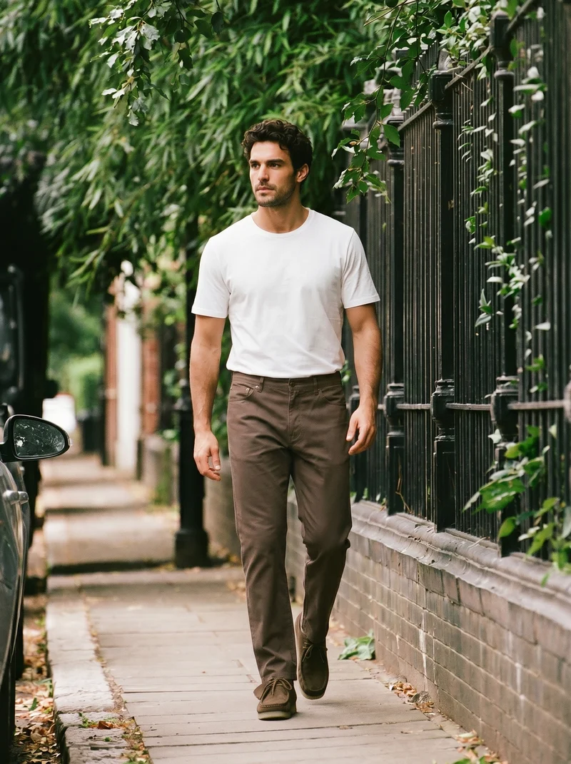 Pantaloni Regular Fit 5 Tasche Twill - Grigio fango