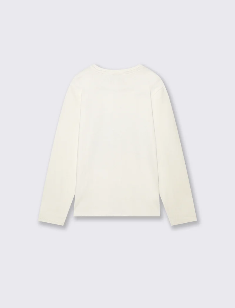 Felpa Basic con Cappuccio e Stampa - Bianco latte