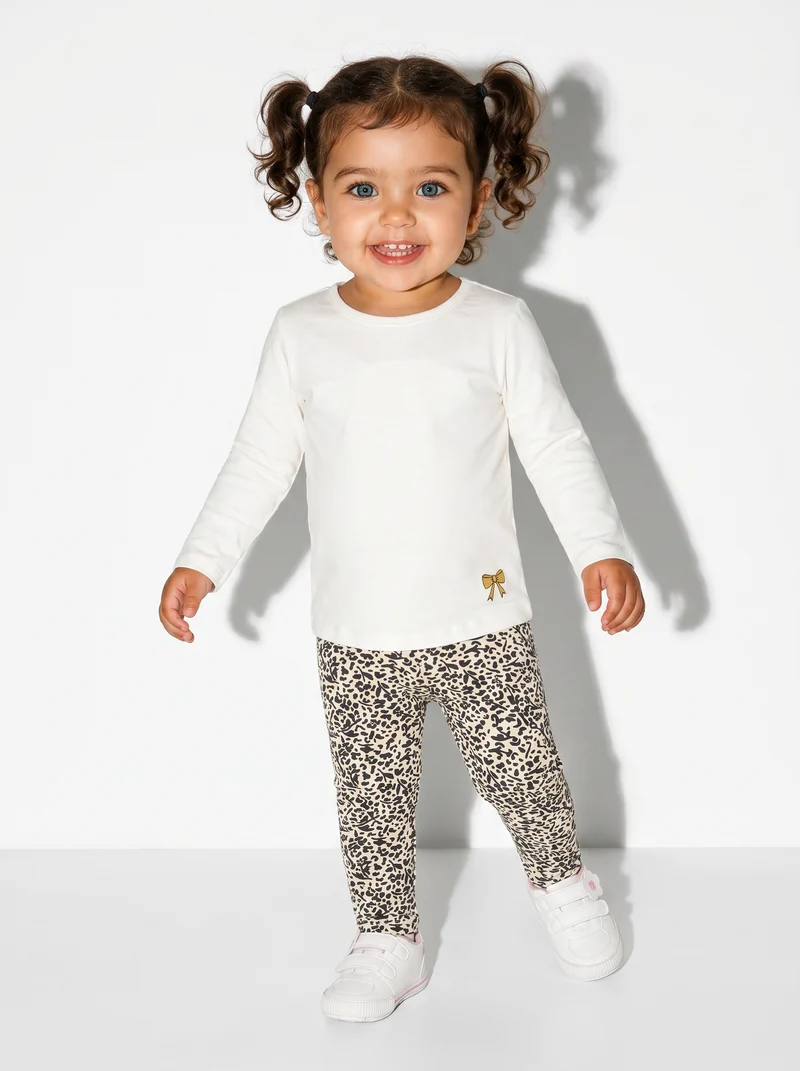 Leggings in cotone elasticizzato e fantasia - Fantasia