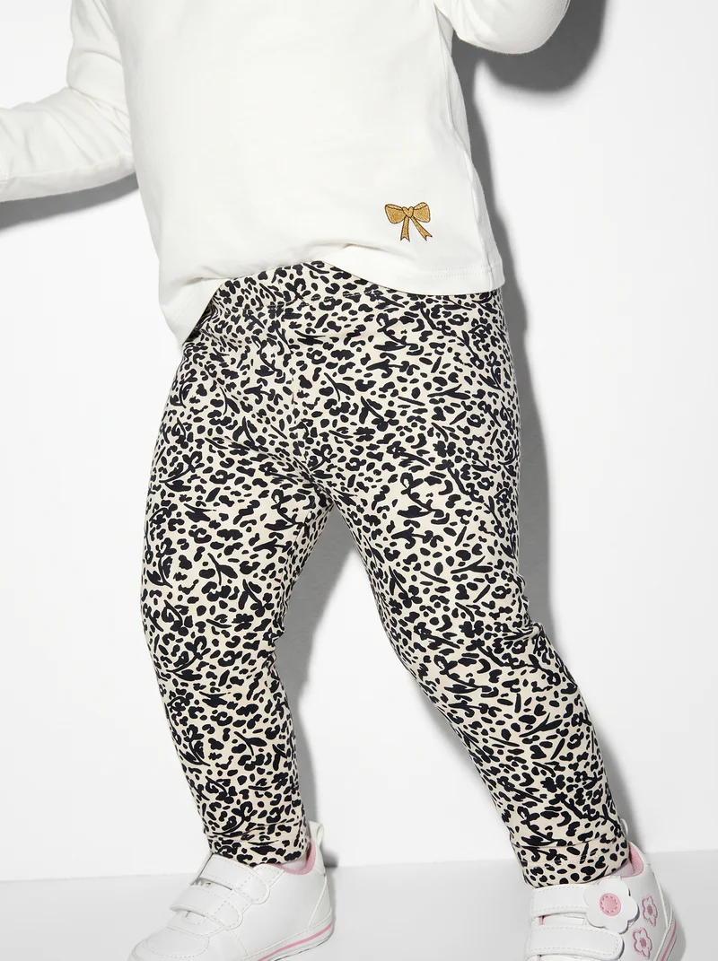 Leggings in cotone elasticizzato e fantasia - Fantasia