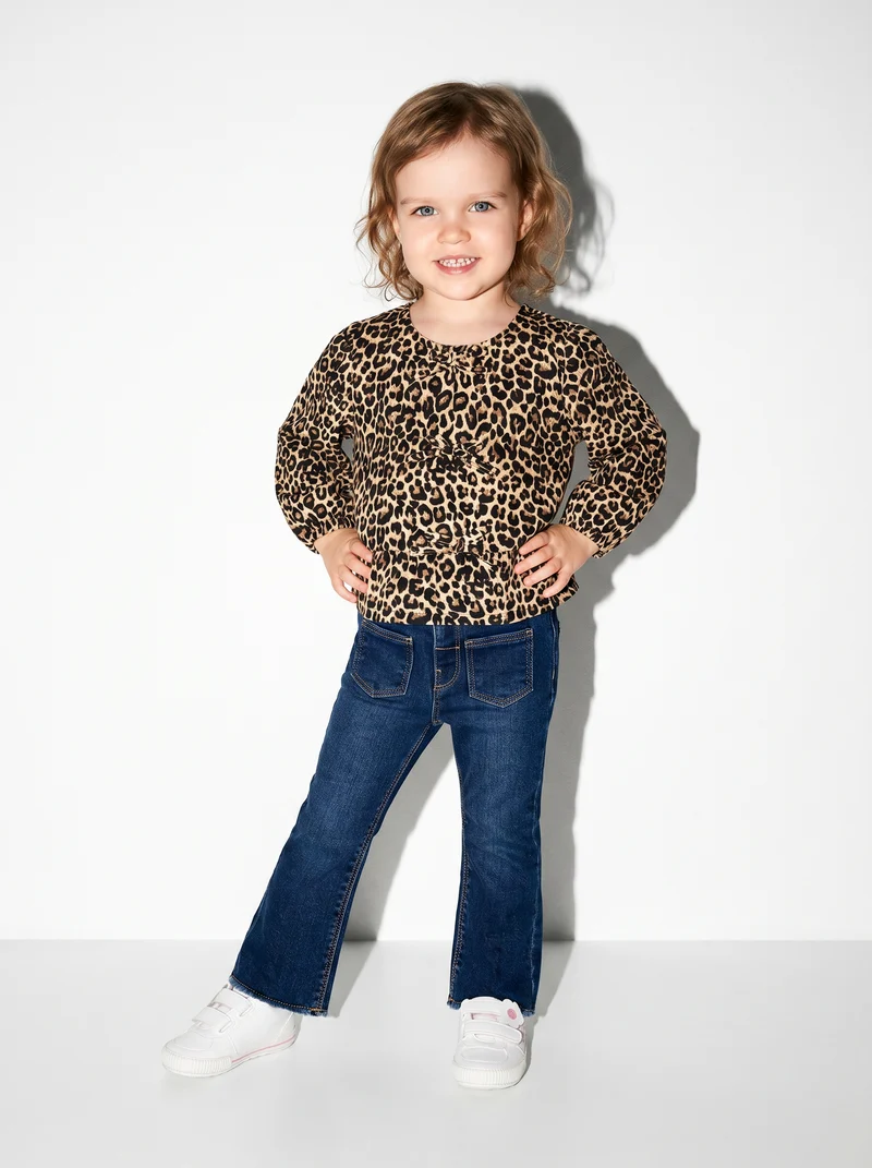 Camicia fantasia con fiocchi e volant - Leopardato