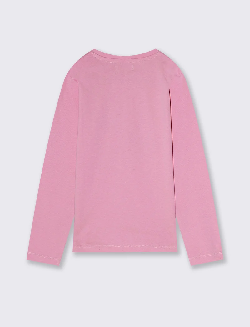 Maglietta manica lunga colorata per bambina - Rosa candy