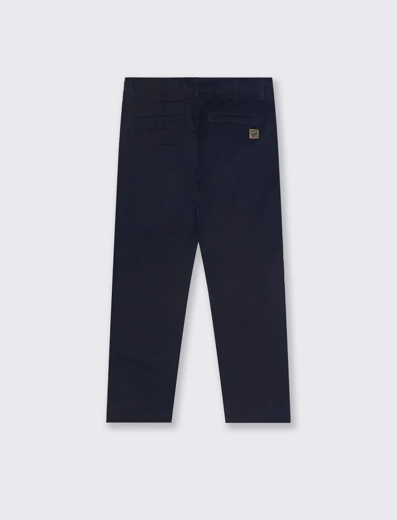 Pantaloni in misto cotone con tasche - Blu