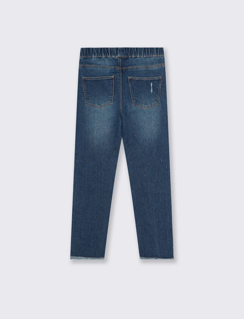 Jeggings denim stretch skinny con tasche - Denim