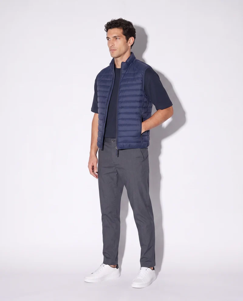 Giubbotto gilet piumino imbottito con cerniera - Blu
