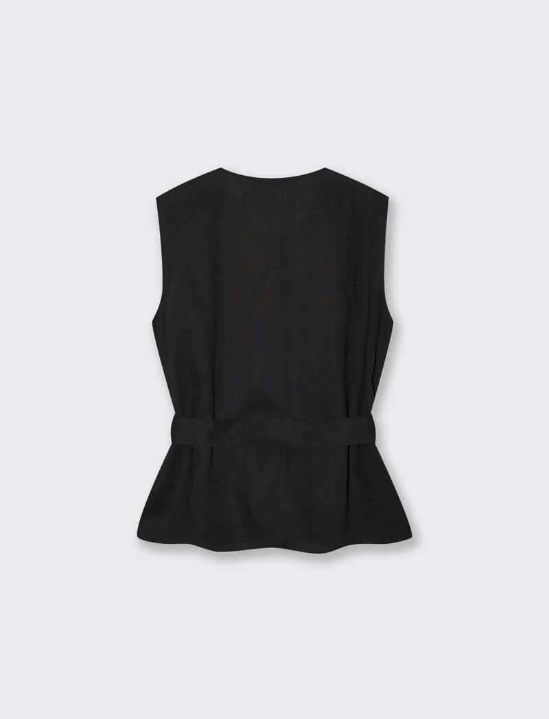 Casacca Giromanica con Fiocco in Vita - Nero