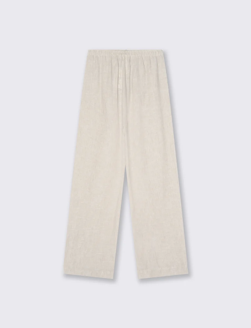 Pantalone Dritto Morbido con Coulisse - Grigio mel.
