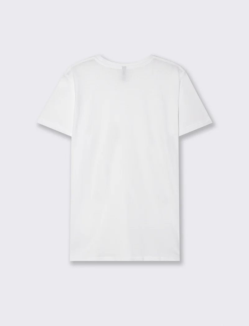 T-Shirt Basic in Cotone - Bianco
