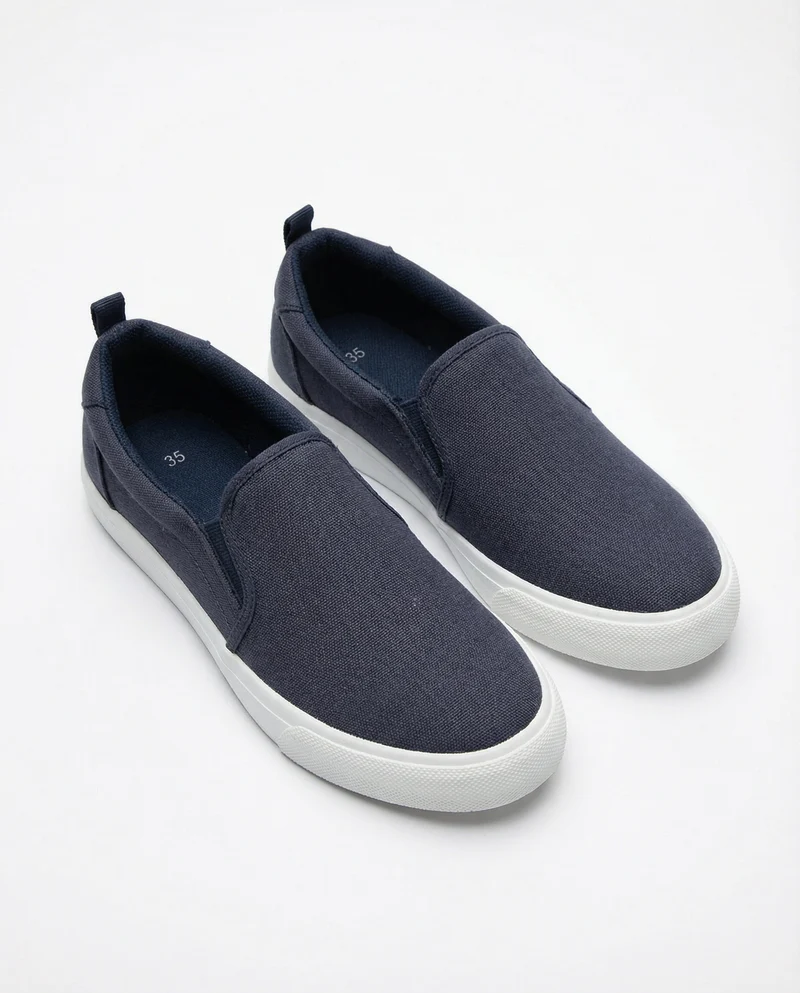 Slip-on in canvas per bambini, due colori - Blu
