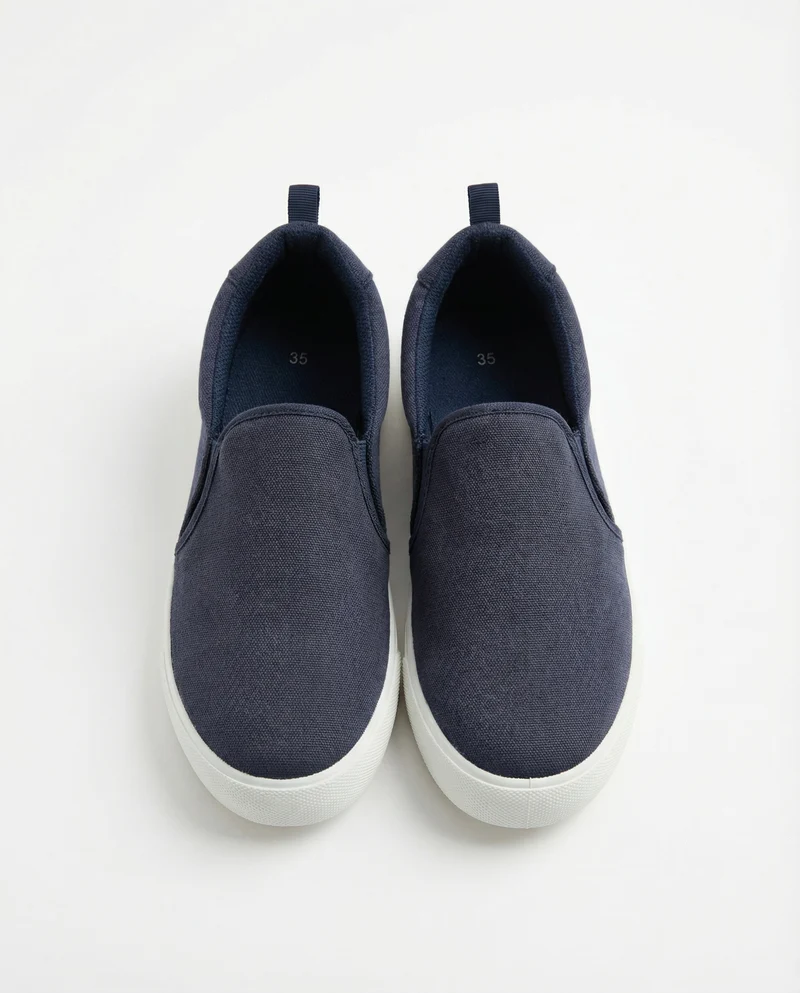 Slip-on in canvas per bambini, due colori - Blu