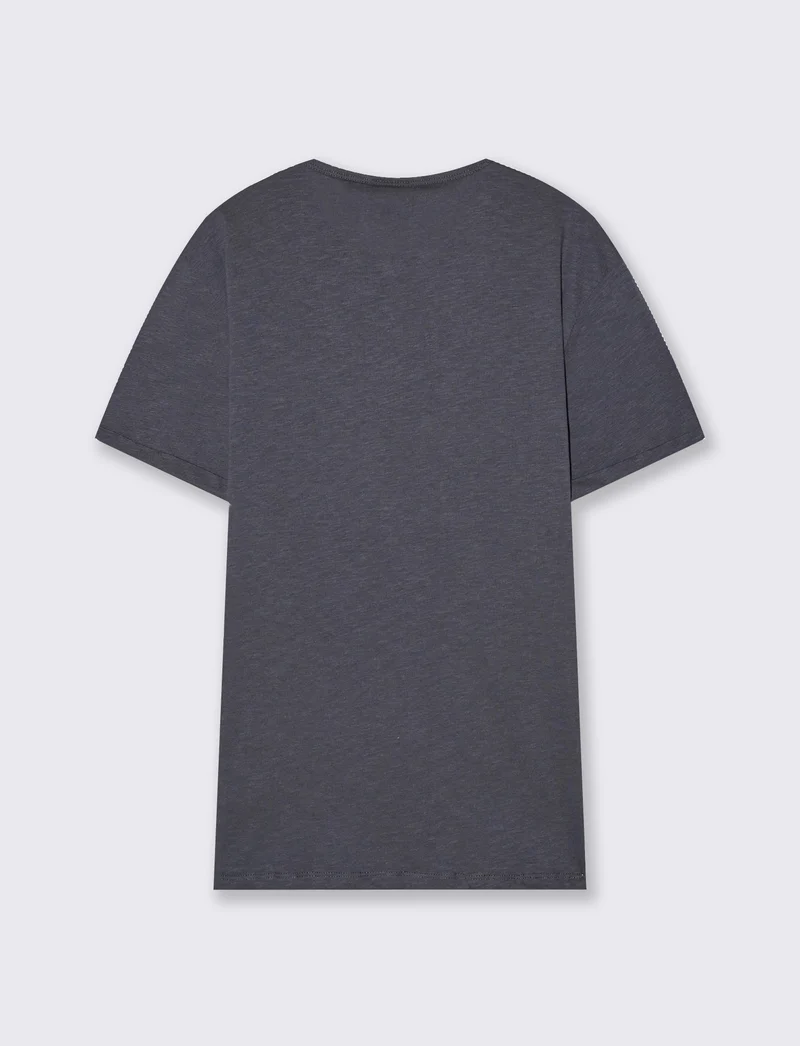 T-shirt cotone collo serafino bottoni - Avion