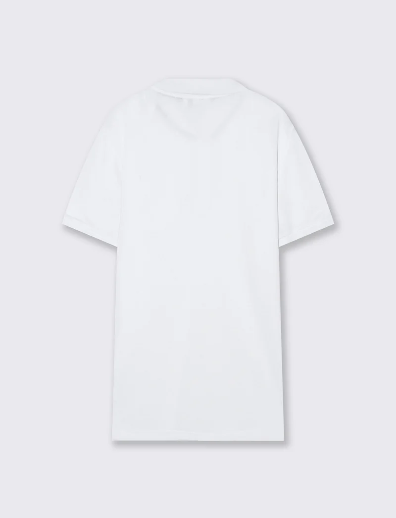Polo basica con taschino e maniche corte - Bianco