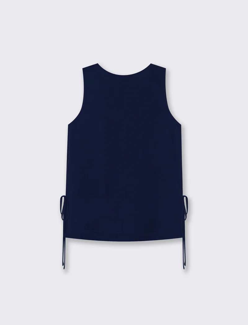 Blusa Smanicata con Sacchi e Laccetti - Blu