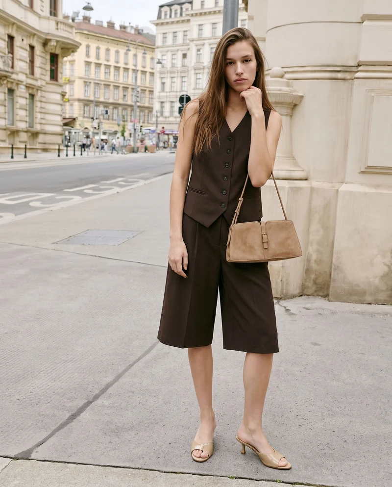 Gilet Lungo Foderato - Moro