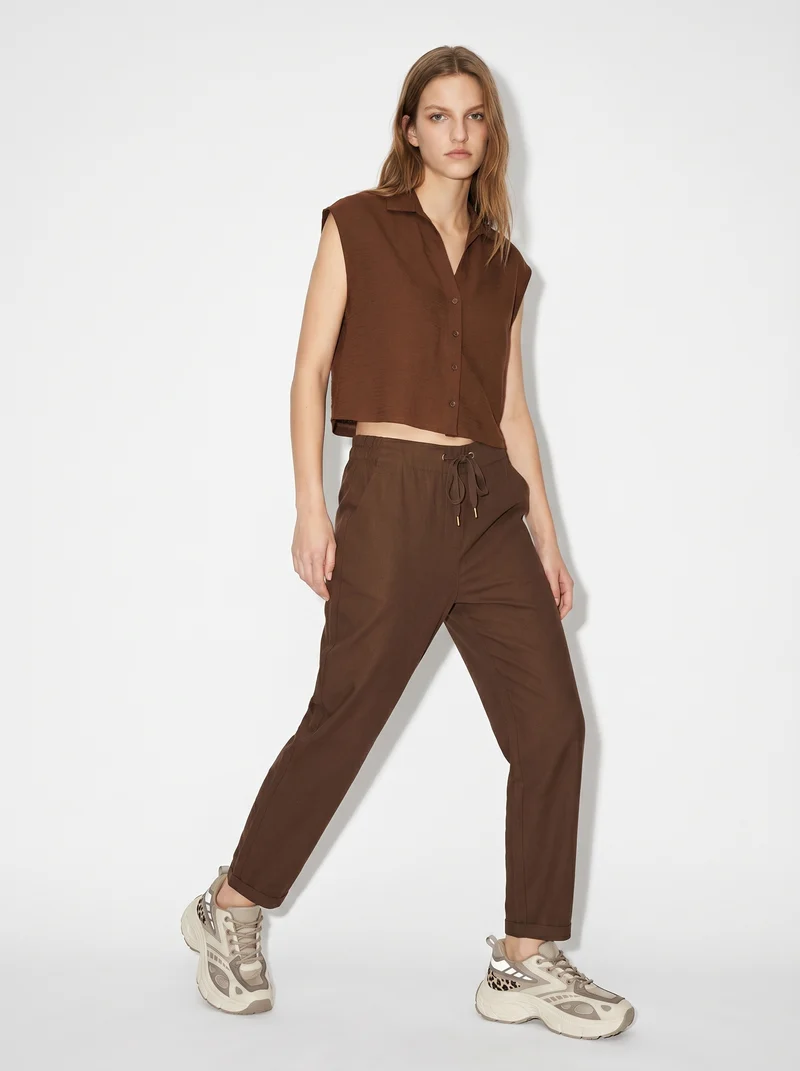 Camicia Manica Corta con Piega - Marrone cioccolato