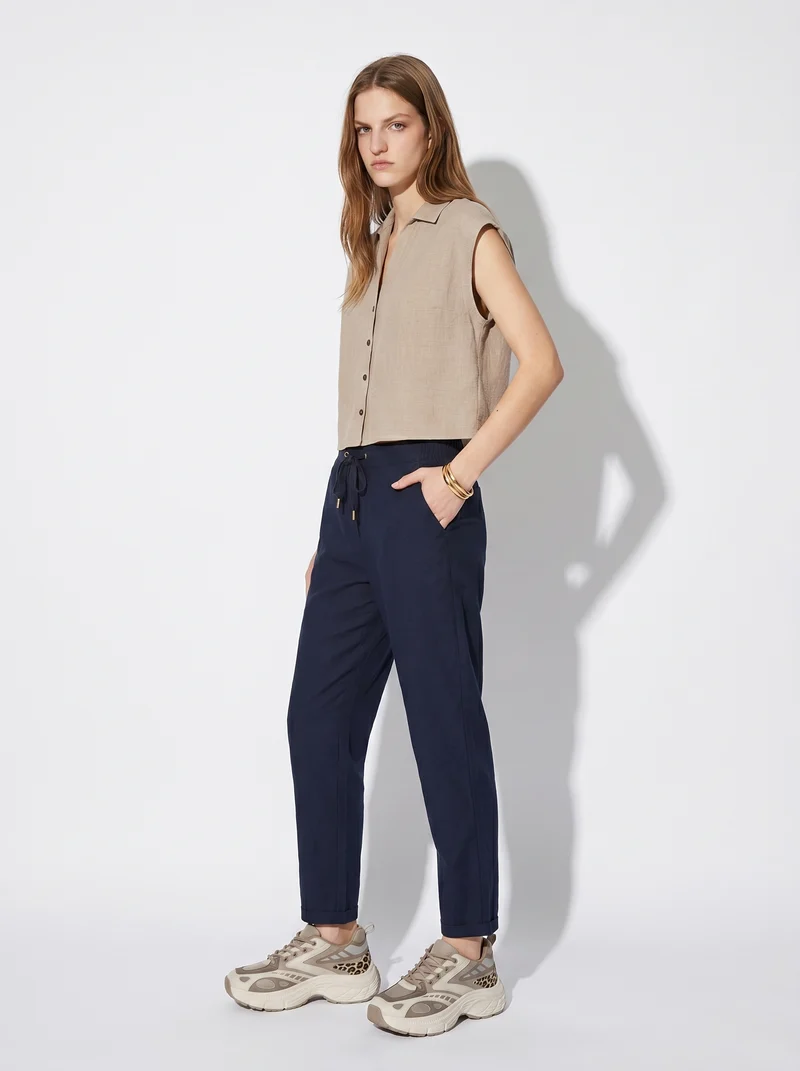 Camicia Manica Corta con Piega - Beige grano