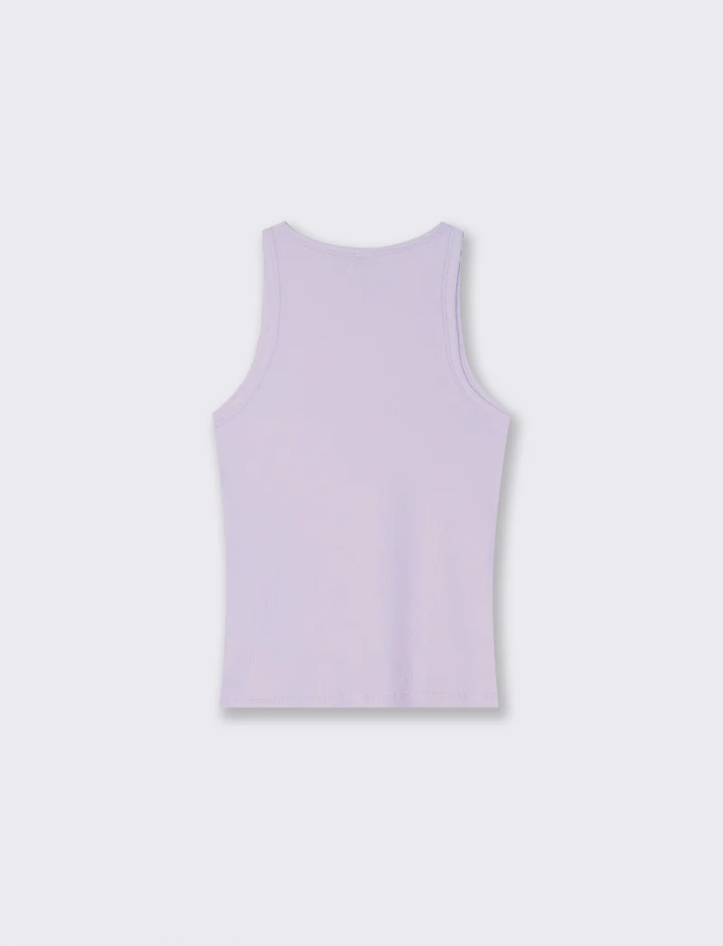 Top a Costine con Scollo Madonna - Viola lavanda