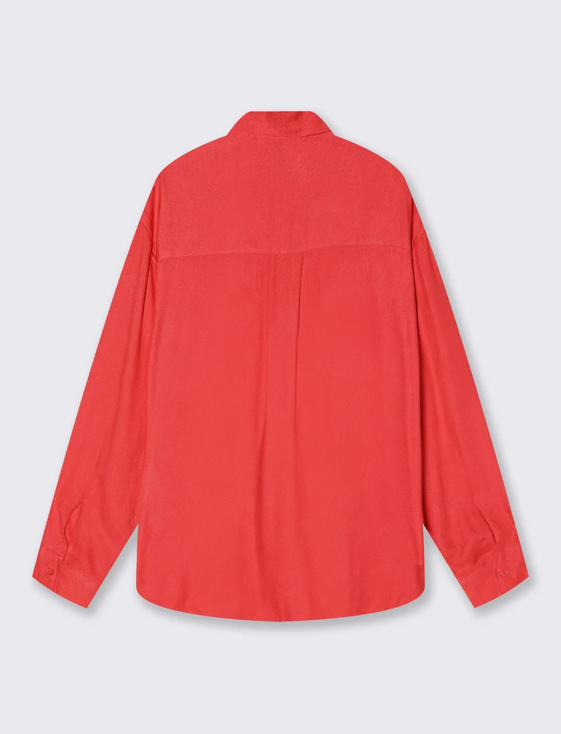 Camicia Lunga con Carre' sul Retro - Corallo
