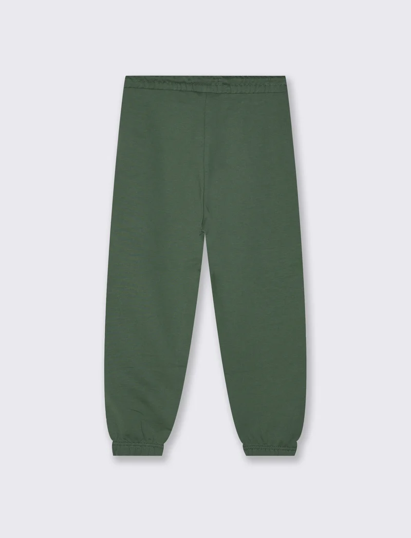 Jogger in felpa con coulisse e patch - Verde abete