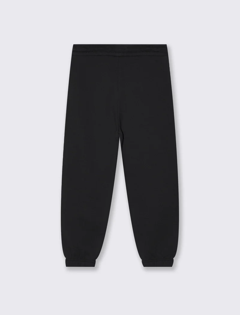 Jogger in felpa con coulisse e patch - Nero