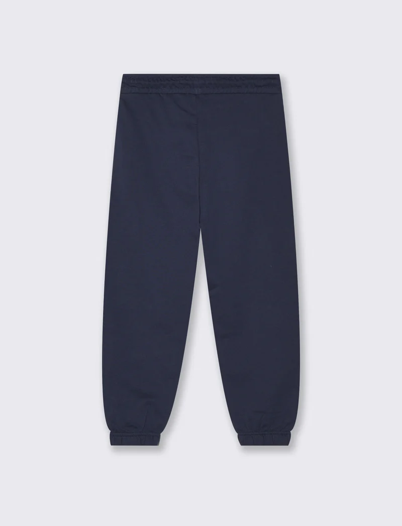 Jogger in felpa con coulisse e patch - Blu