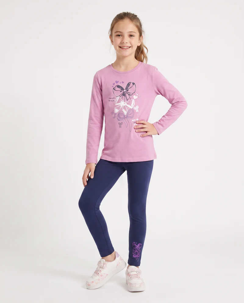 Set due pezzi bambina: T-shirt e leggings - Rosa