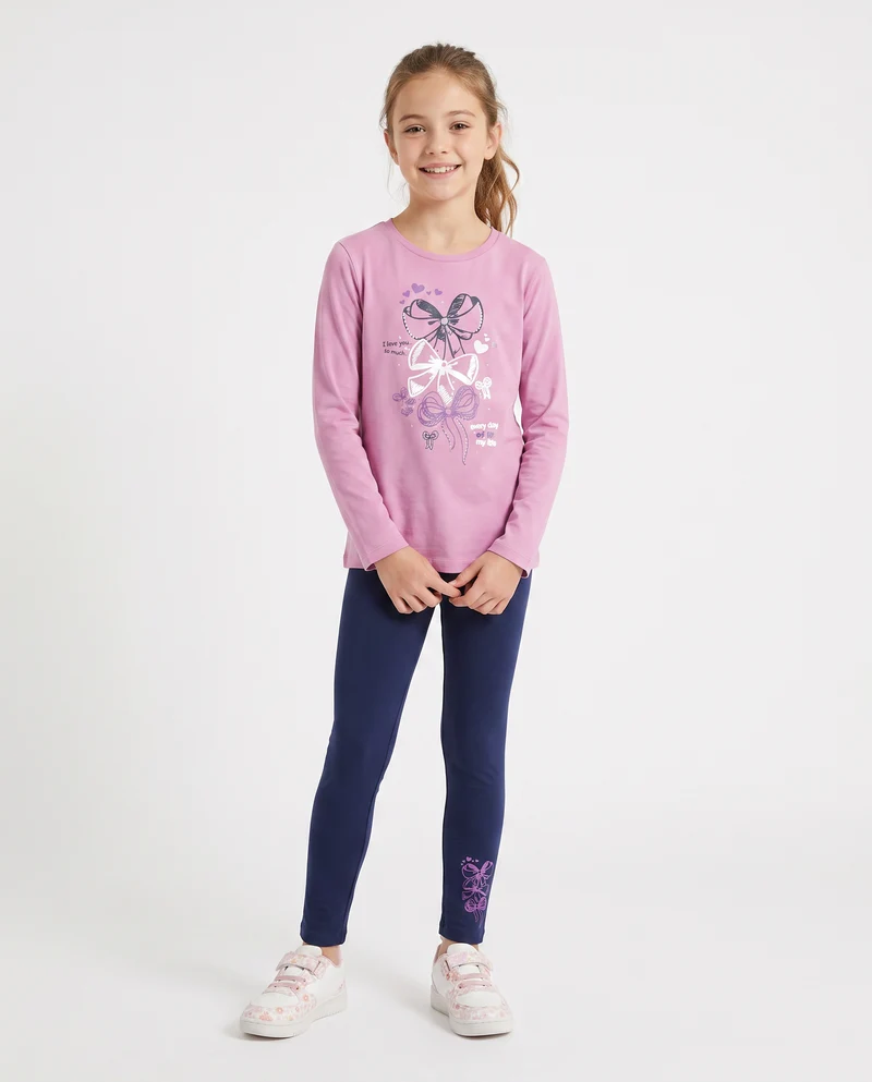 Set due pezzi bambina: T-shirt e leggings - Rosa