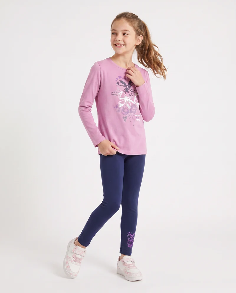 Set due pezzi bambina: T-shirt e leggings - Rosa