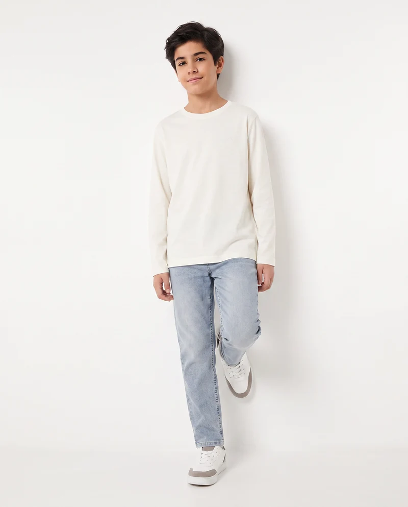 Jeans regular fit in cotone versatili - Denim chiaro