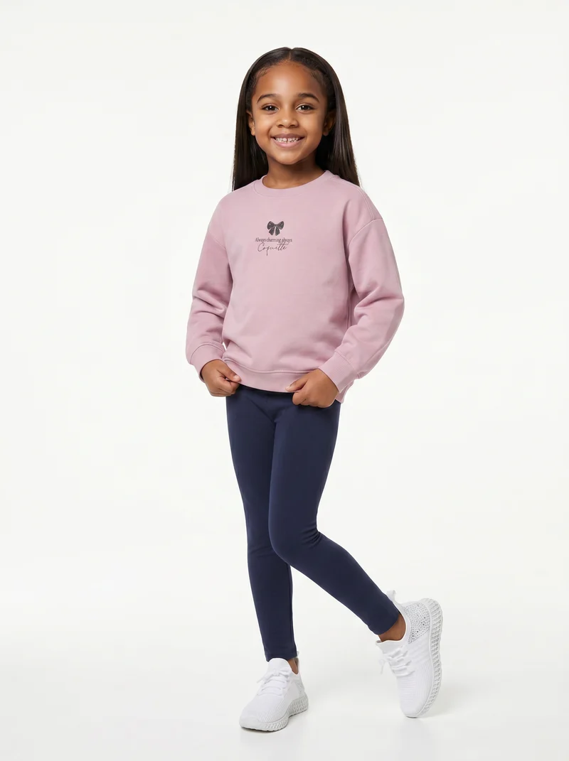 Leggings basico elasticizzato per bambina - Blu