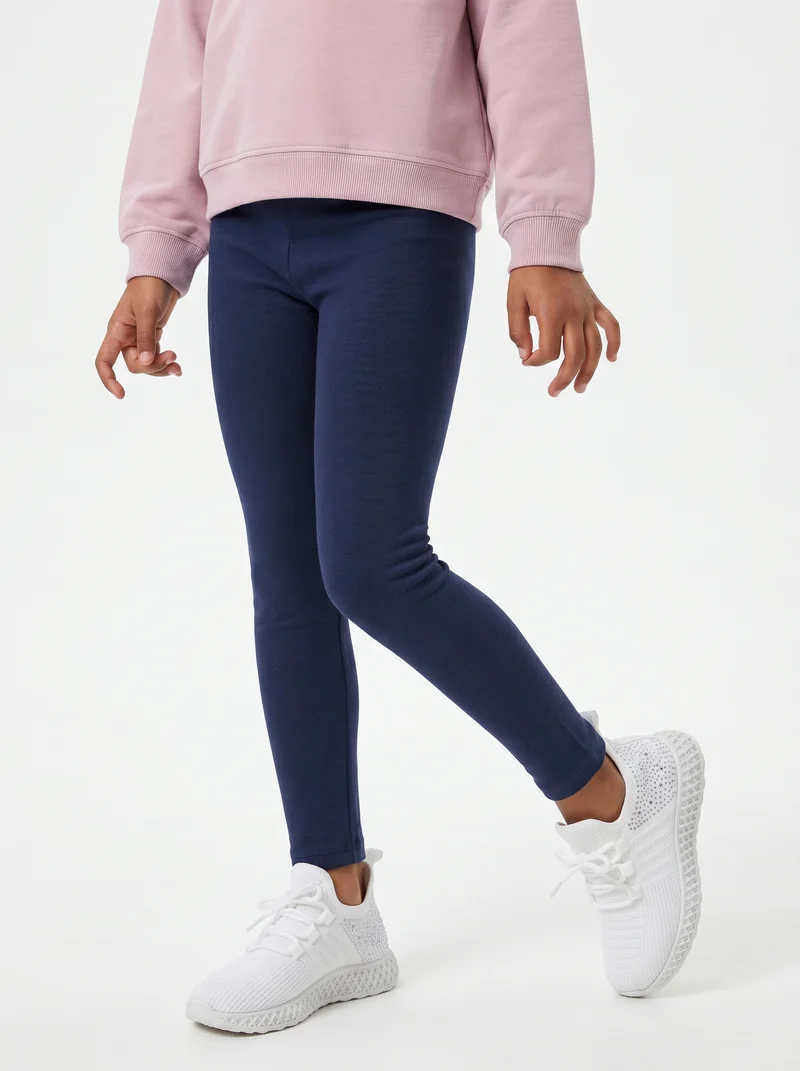 Leggings basico elasticizzato per bambina - Blu