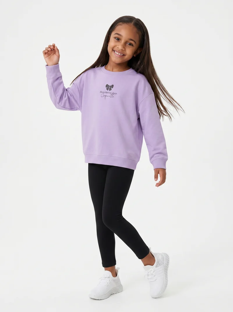 Leggings basico elasticizzato per bambina - Nero