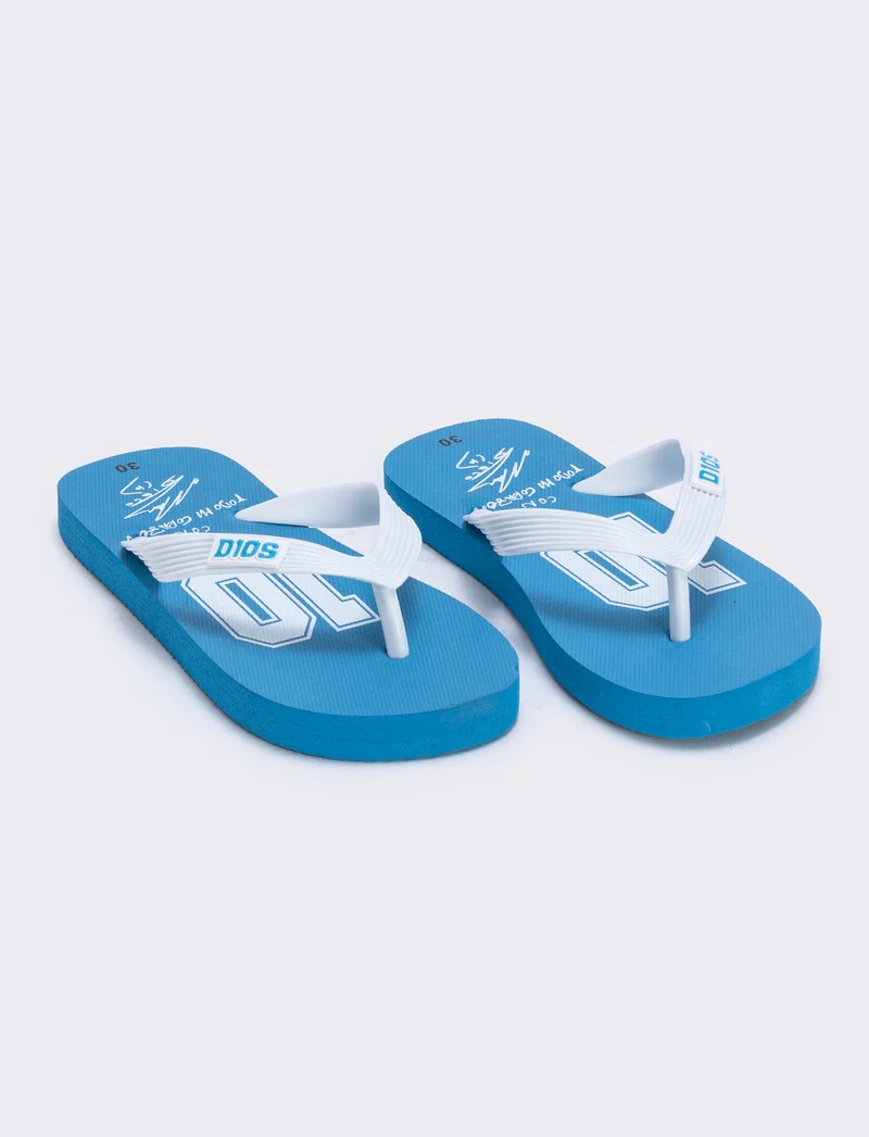 Infradito Azzurre con Stampa Dios - Bianco