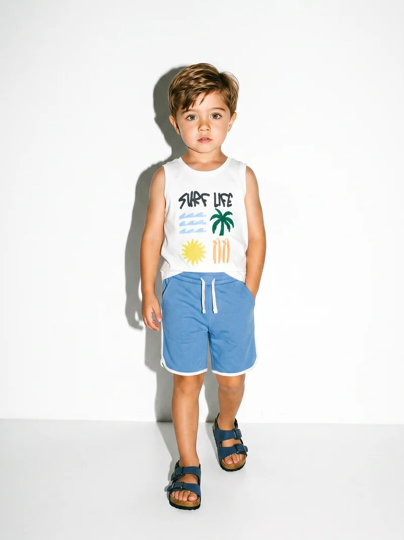 Canotta con applicazioni estive trendy - Bianco
