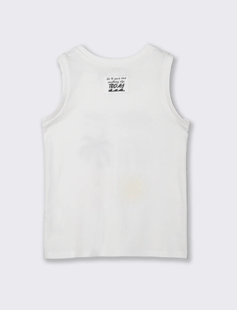 Canotta con applicazioni estive trendy - Bianco