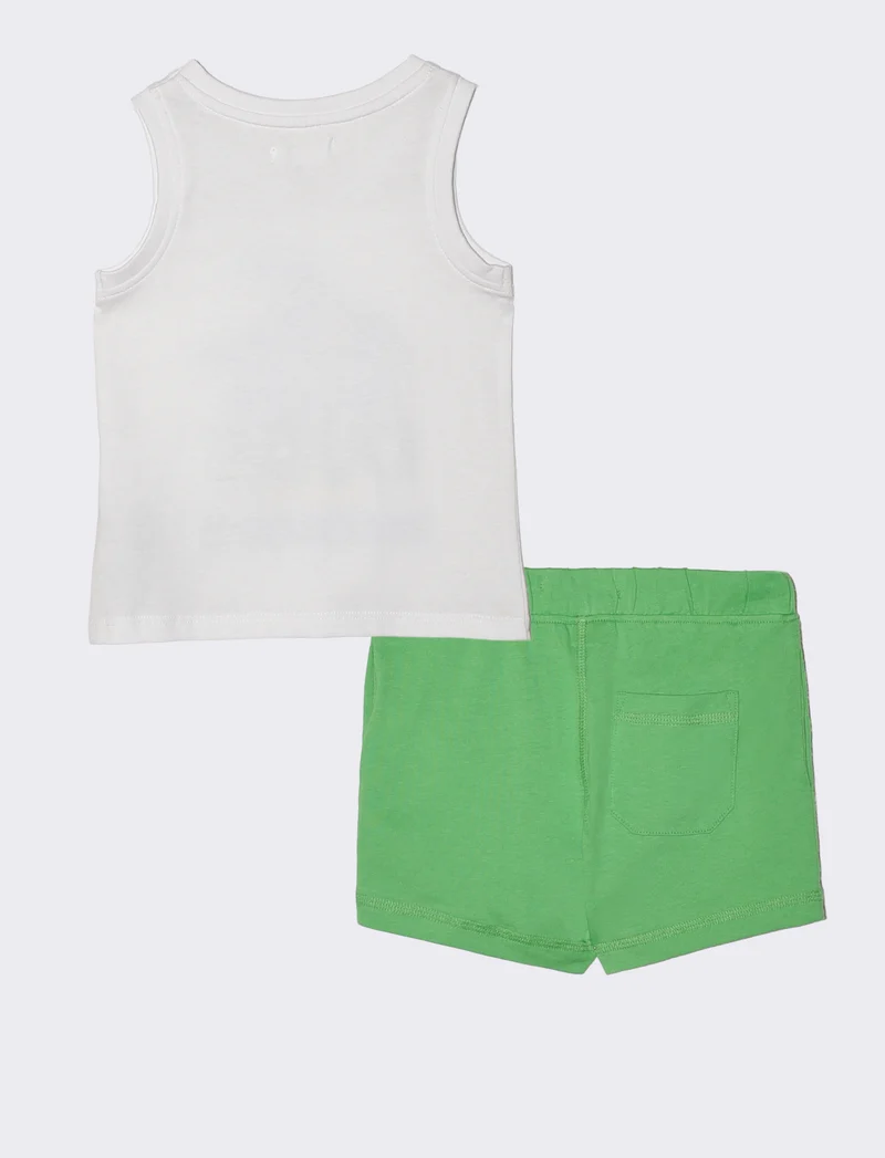 Completo canotta e shorts estivi casual - Bianco