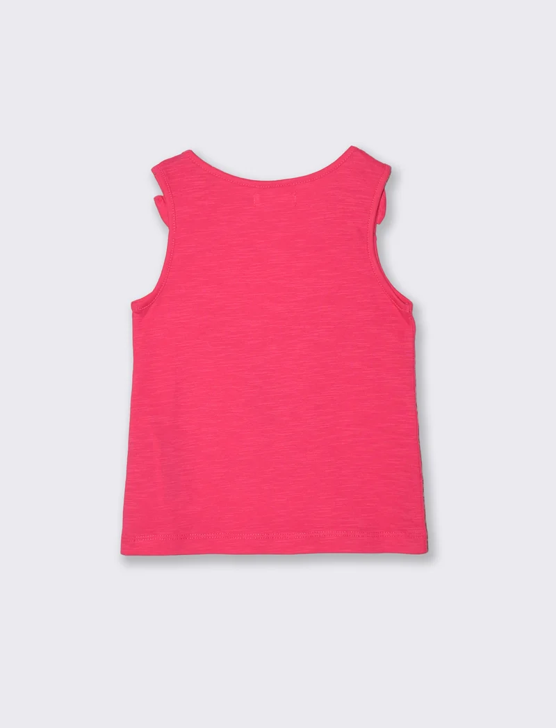 Canotta girocollo con fiocchetti estivi - Fuxia