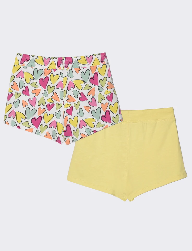 Short 2 pack in jersey con tasche - Giallo